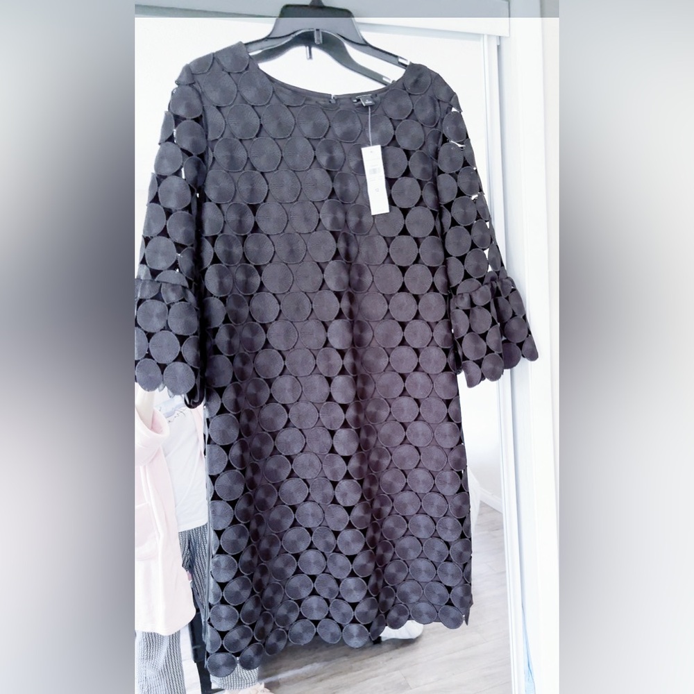 Chic Black Circle Pattern Dress